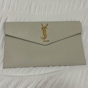 YSL clutch purse in blanc vintage